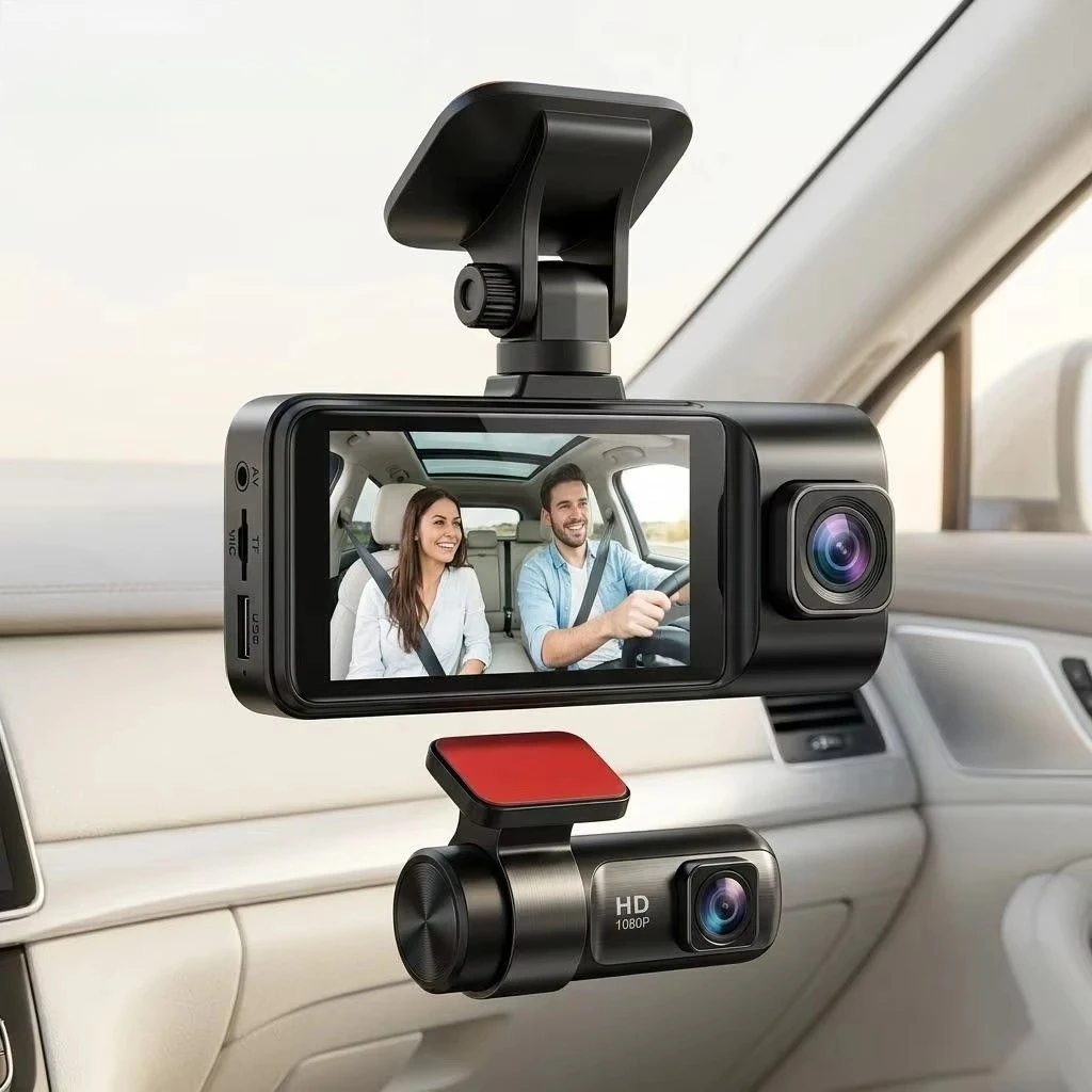 1080P HD Dual Lens Front and Rear Dash Cam Car DVR with IR Night Vision G Sensor 3.16 Inch IPS Screen Super Capacitor WDR H.265 170 Degree Wide Angle Loop Recording Parking Mode Motion Detection Support for Cars