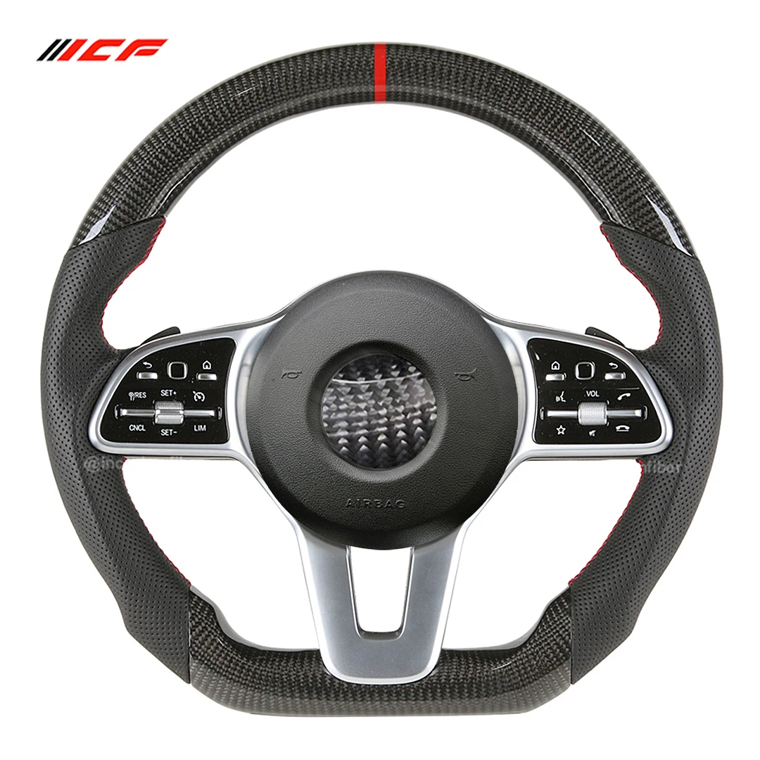 

Carbon Fiber Customized Steering Wheel for Mercedes Benz W177 W205 S205 W213 W222 C257 X166 A C E G S Class CLS