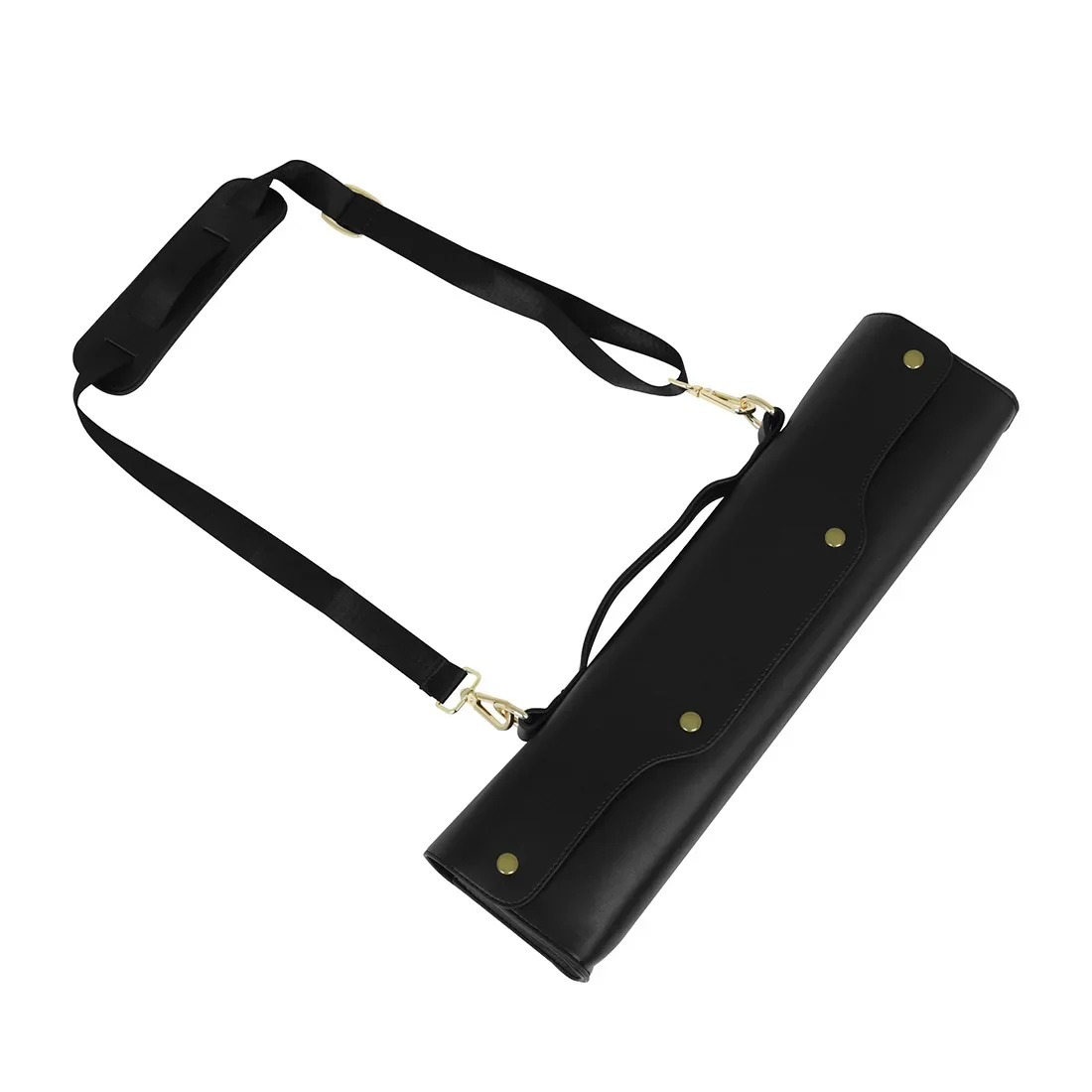 1pcs Black Waterproof Leather Case Can Be Used As Portable Shoulder Flute Storage Bag 16 Holes/17 Holes Round Flute