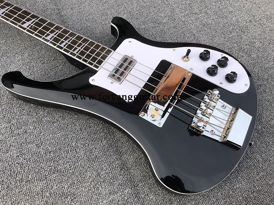 Electric Bass Guitar with Adjustable Bridge, High Quality, 4 String, black Color, Rosewood Fingerboard, free shipping