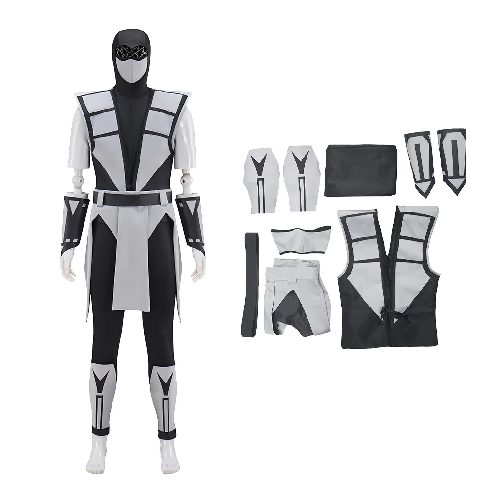 

Мужской костюм дыма для косплея, костюм игры MK Smoke Ninja, боевой костюм, боевая форма для Хэллоуина