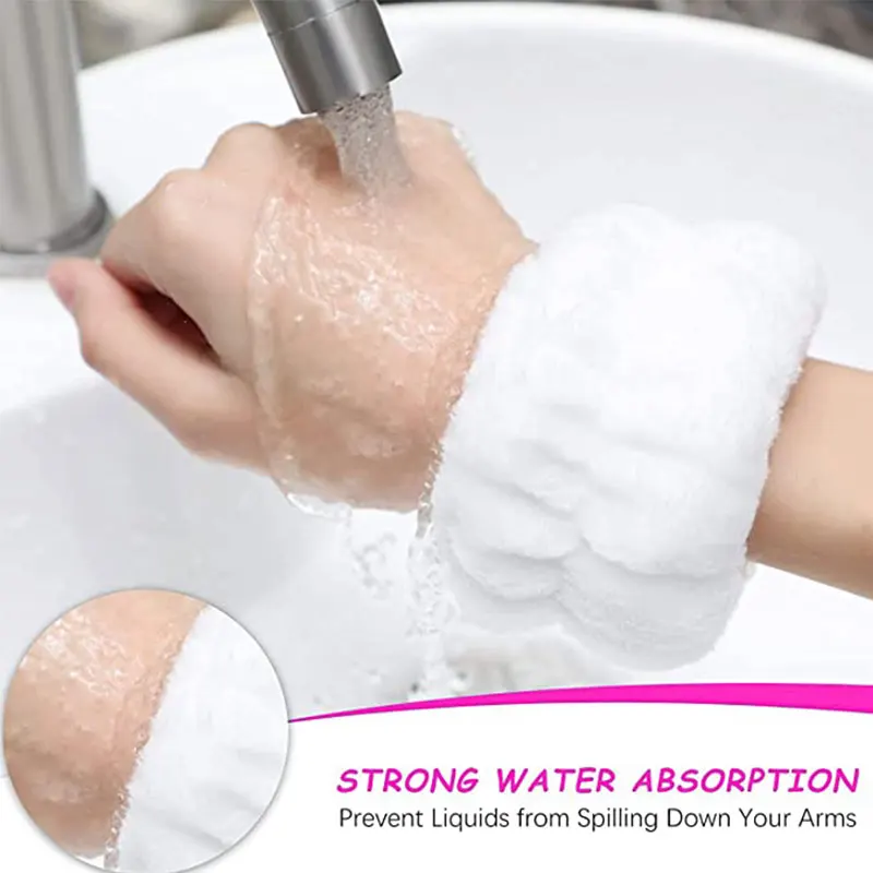 Wrist Washing Belt Soft Microfiber Towel Wristbands For Washing Face Water Absorption Washing Prevent Wetness Wrist Washband