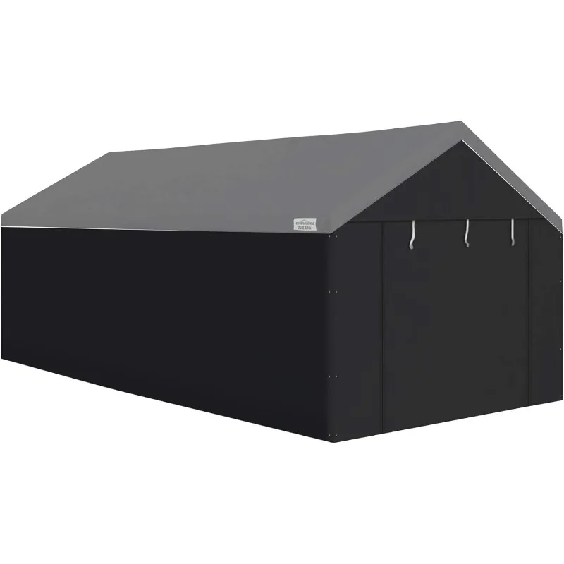 

Sidewalls Only for Carport, Car Garage Tent & Shed, Domain, 10 x 20 Ft, Black