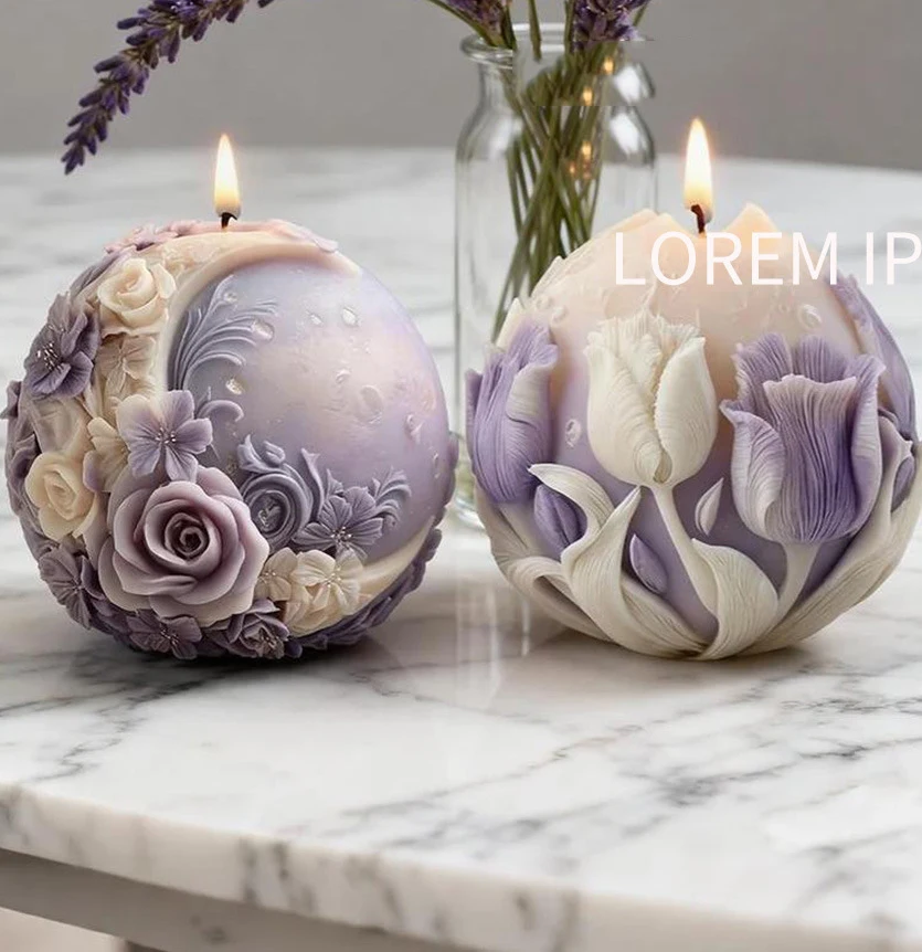 Diffuser Stone Mold Spherical 3d Flower Mold Silicone Mold For Candles 3d For Gift Home Decor Living Room