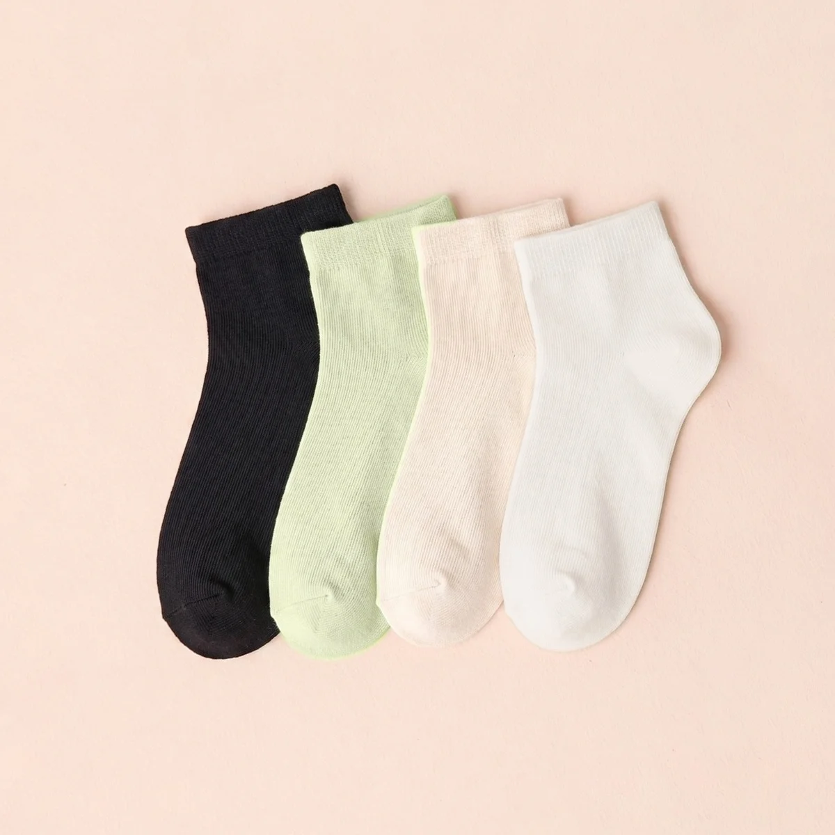 4/8 Pairs of Multi-Colored Women's Short Socks, Comfortable, Moisture-Wicking, Breathable, Sweat-Wicking, Elegant, Cute, Versatile, Gentle, Simple, Solid Color, Suitable for Spring, Summer, and Autumn