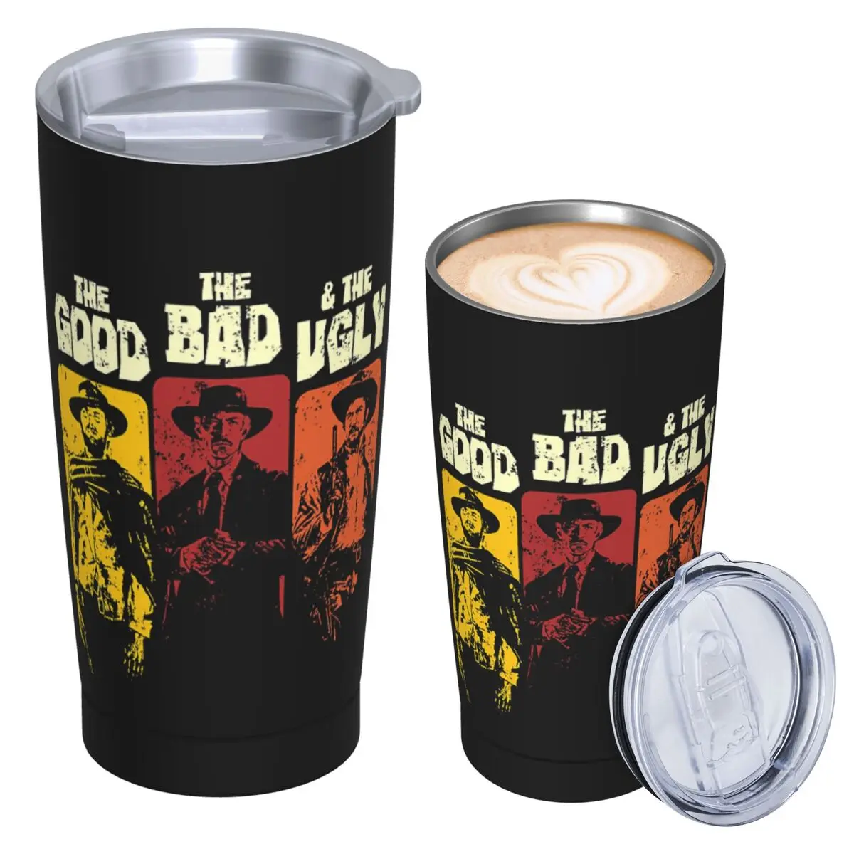 The Good The Bad And The Ugly Clint Eastwood Stainless Steel Tumbler Vacuum Insulated Mugs Thermal Cold Cups Straw With Lid 20oz