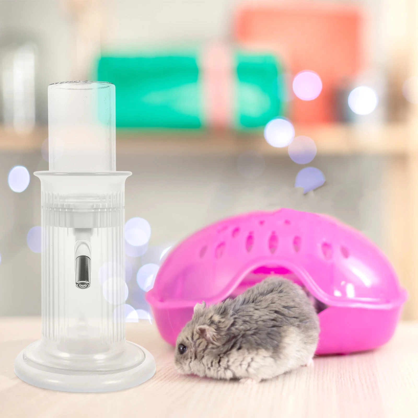 

Automatic Hamster Water Bottle Standing Floor Feeder Leakproof Design for Small Animals Cage Accessories PP Material Household