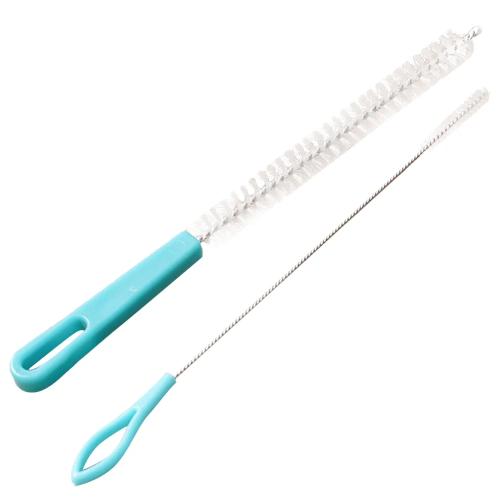 

2 Pcs Cleaning Brushes for Household Long Supply Piping Tip Bristle Plastic Tube Kit Lotus Root Mud