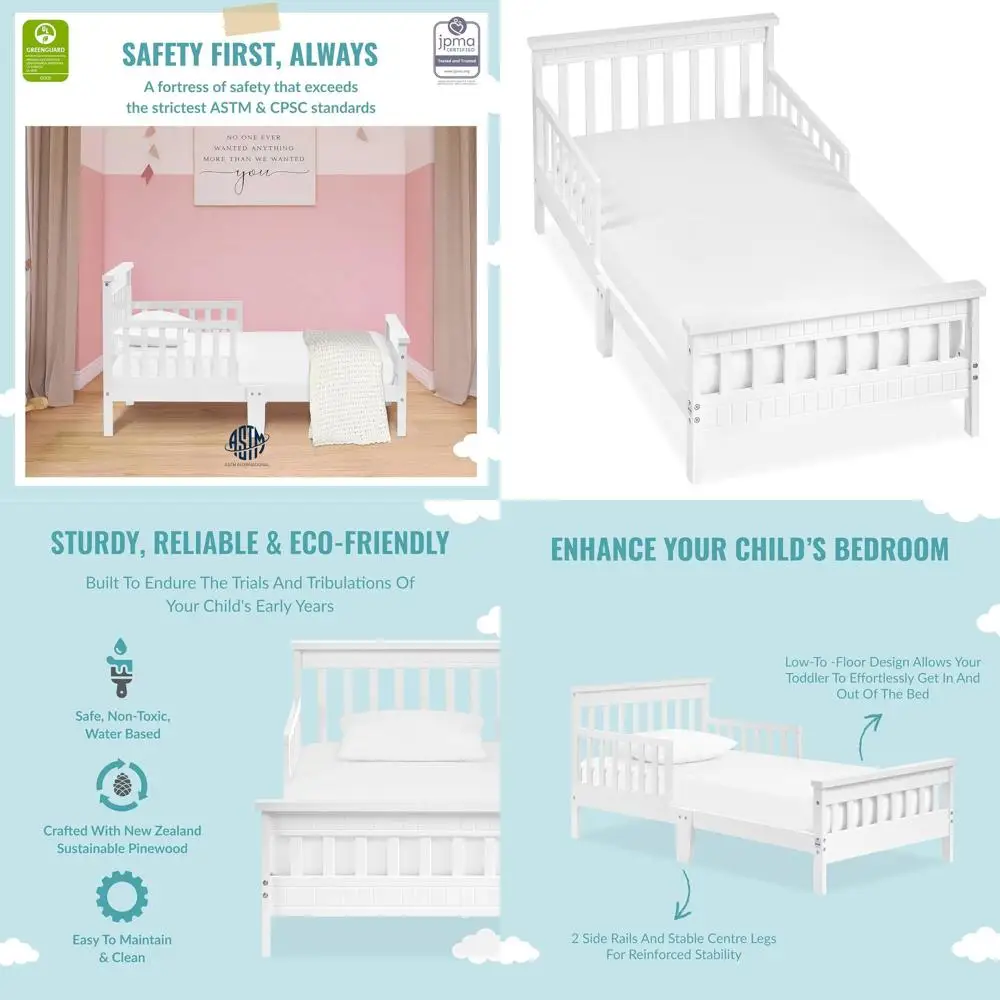 Sustainable Nz Pine Toddler Bed With Jpma & Greenguard Gold Certification