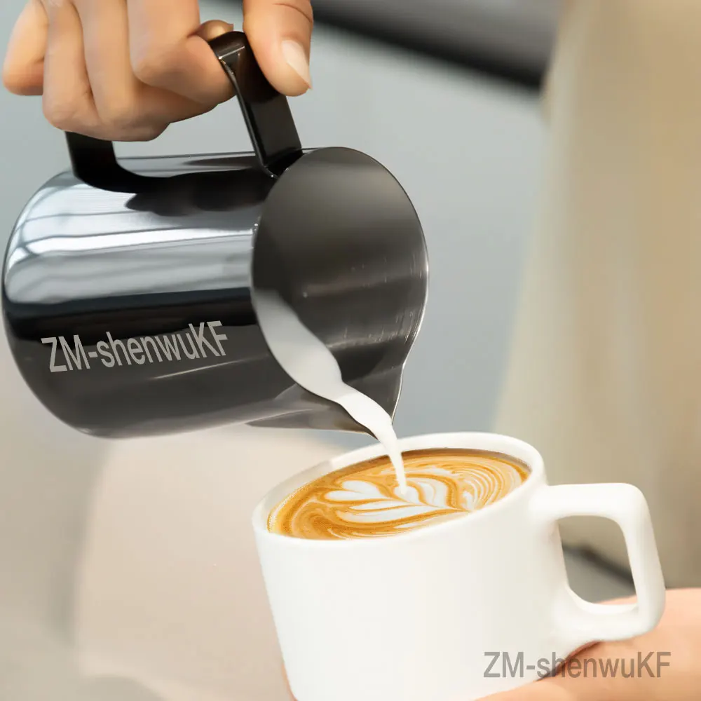 

ZM-ShenwuKF Milk Frothing Pitcher Milk Frother Cup Stainless Steel Milk Pitcher Latte Art Jug, Christmas Birthday Coffee Gift