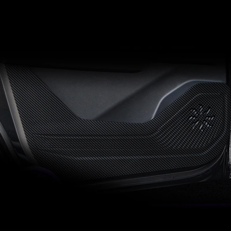 

For GEELY OKAVANGO 2023 2024 2025 Car Door Anti Kick Pad Carbon Fiber Leather Texture Anti Dirt Protective Sticker Accessories