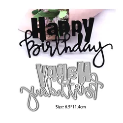 Wykrojniki do wycinania metalu Scrapbooking Happy Birthday sliline szablon forma do wycinania do prace ręczne z papieru noży do dziurkowania tworzenie kartek