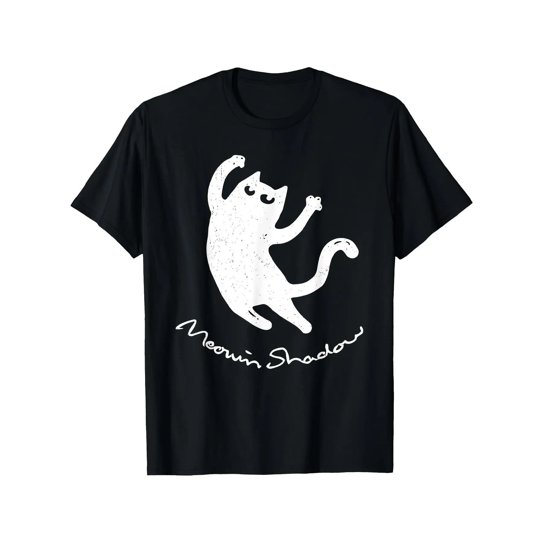 

Funny Cat T-Shirt "Meowin Shadow" Retro Graphic Tee Unisex Pet Lover Humor Cute Kitten Cotton Top Gift