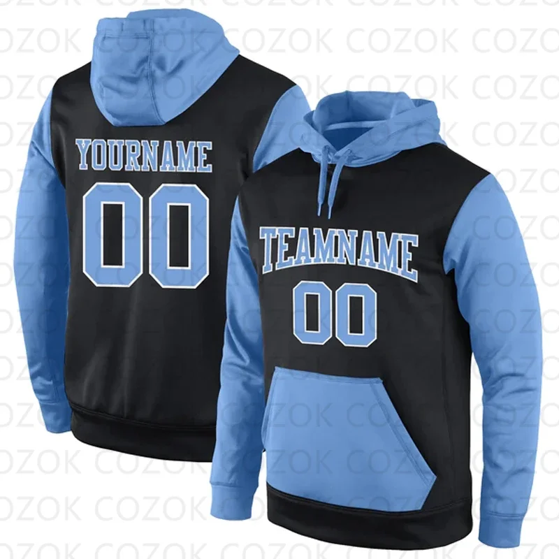 Customized Hoodies Blue Black splice Jersey 3D Printed  Unisex Pullovers Hoodie Casual Sweatshirts