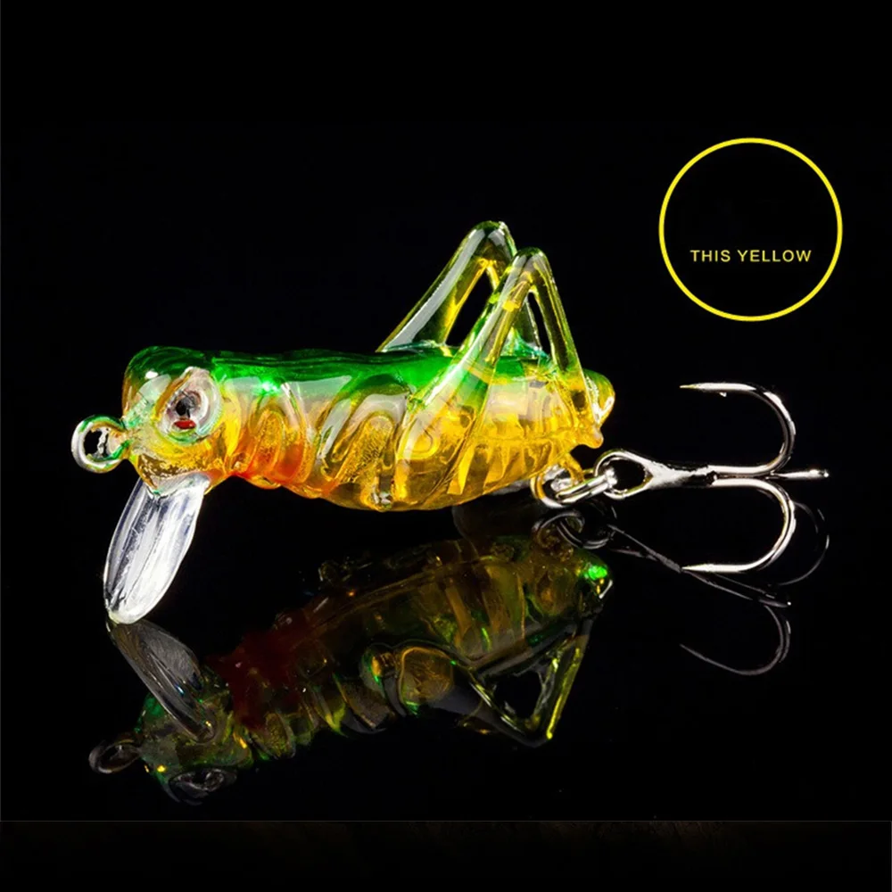 4.5cm 3g Grasshopper insect Fishing Lures Fly Fishing Wobbler Lure hard bait Lifelike Bass Jerkbaits Swimbait Pesca