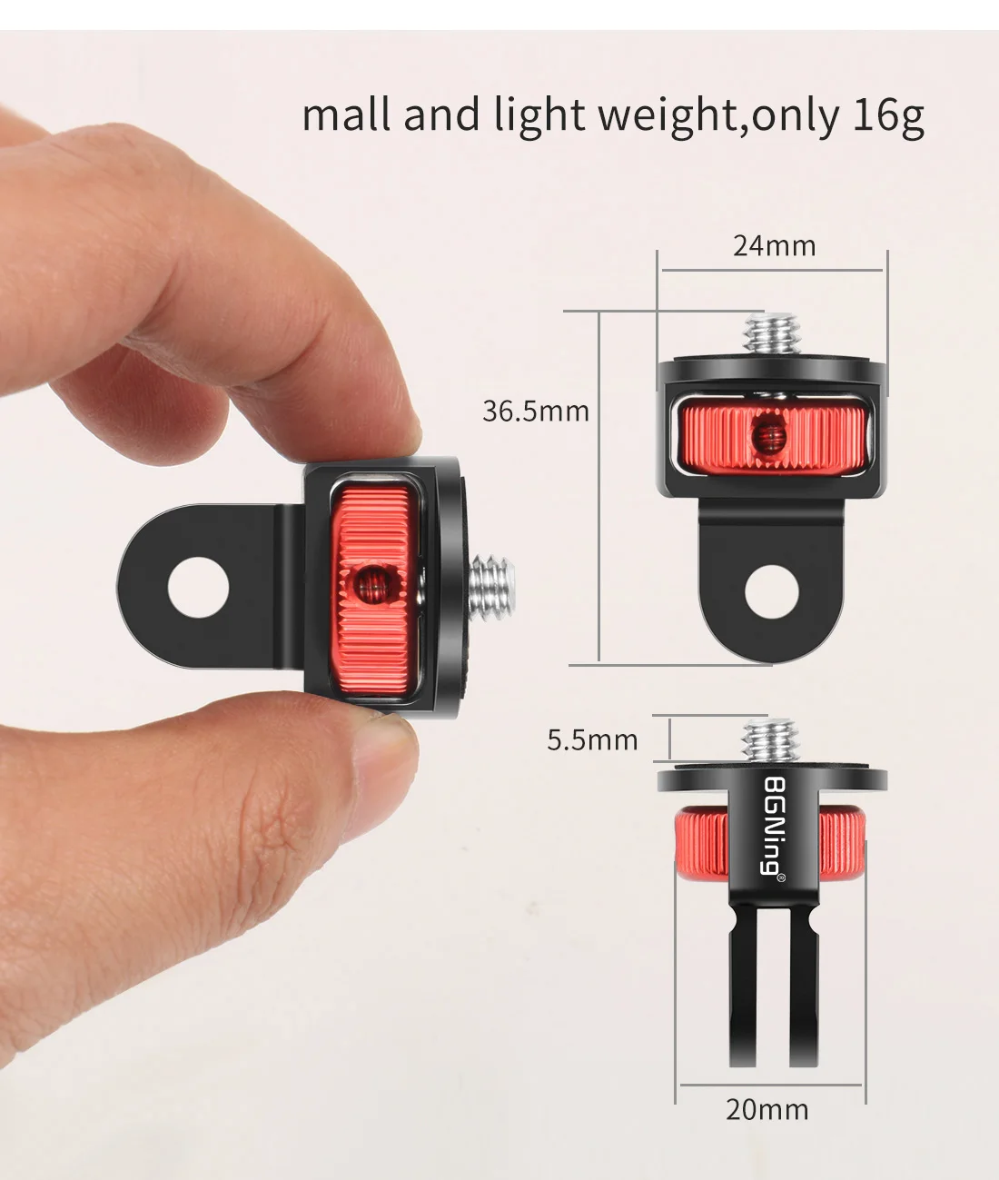 360 drehbare 1/4 Zoll Schraube Mini Stativ Adapter Halterung für GoPro 13 12 für Insta360 X4 Xiaomi OSMO Action 5Pro Kamera POCKET3 – Detail 10
