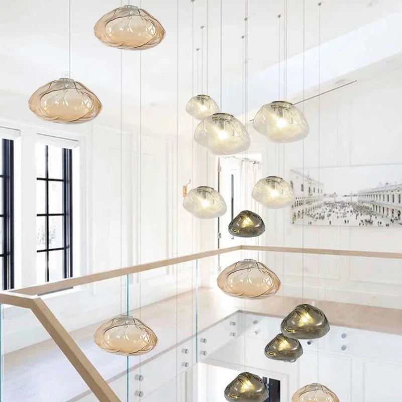 Glass Pendant Light Art Cloud Design Hanging Lamp Blown Glass Pendant lamp Restaurant Light Bedroom Living Room