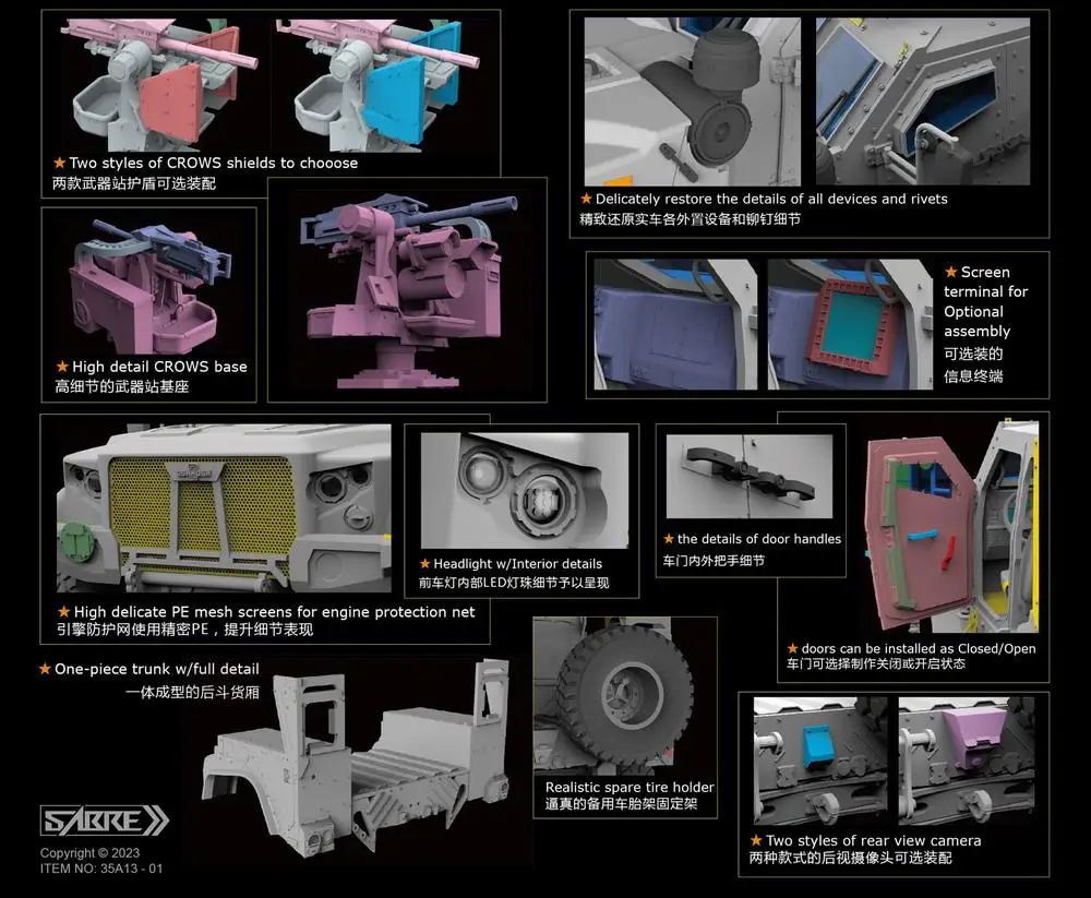 SABRE 35A13-P 1/35 Scale JLTV M1278A1 M153 CROWS With MK19 Automatic Grenade Launcher Premium Edition