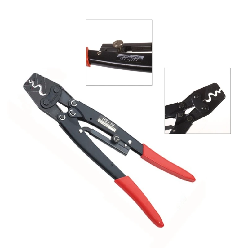 HS16 Ratchet Bare Terminal Crimping Pliers Insulating Crimping Pliers Crimping Capacity 1.25-16mm2