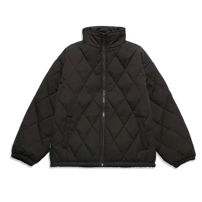 

Свободное хлопковое джето свободного покроя в стиле ретро с ромбовидным узором, бейсбольное пальто в американском стиле для больших размеров, осень-зима, модное