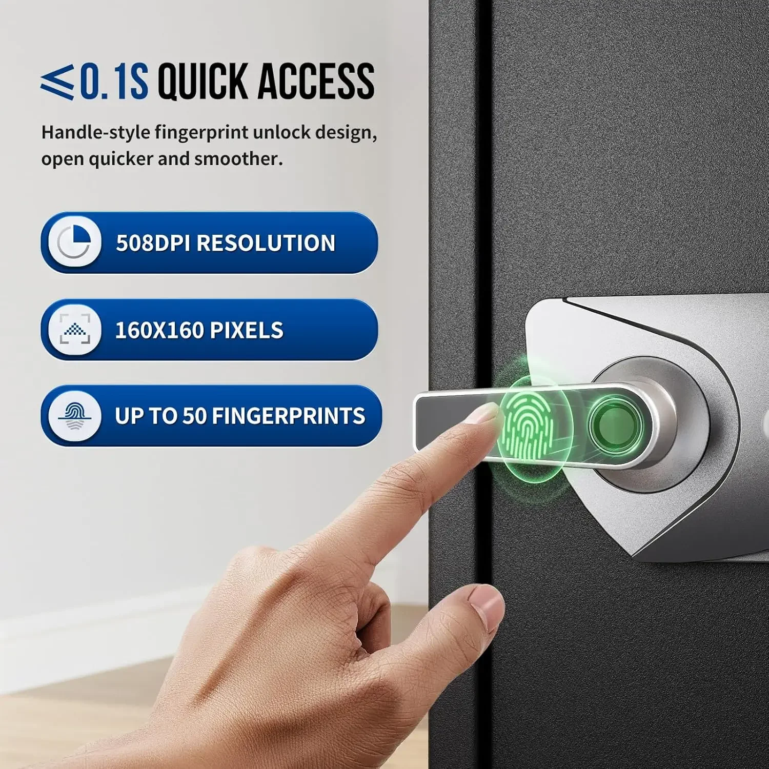 Large Home Safe Box 2.0 Cub Biometric Safe Fingerprint Recogntion Lock Box with Removable Shelf LED Light Fireproof Bag Wall Mou