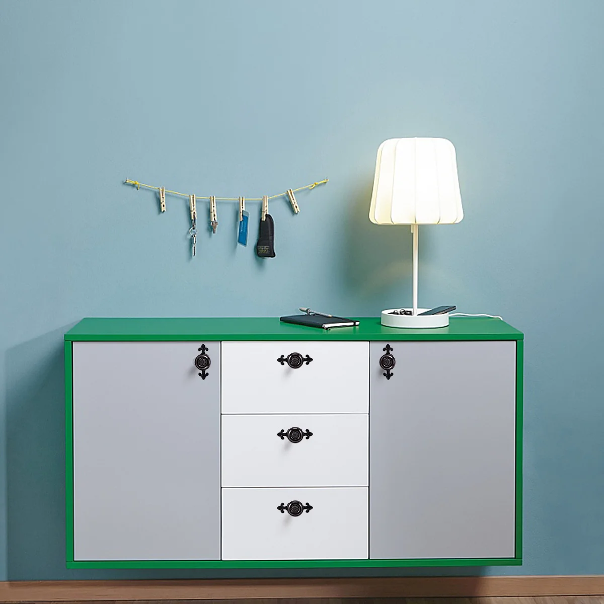 

2Pcs Elegant Zinc Alloy Cabinet Pull Bar Ceramic Hand Grip for Drawer Wardrobe Furniture Hardware Black Cabinet Pull Bar