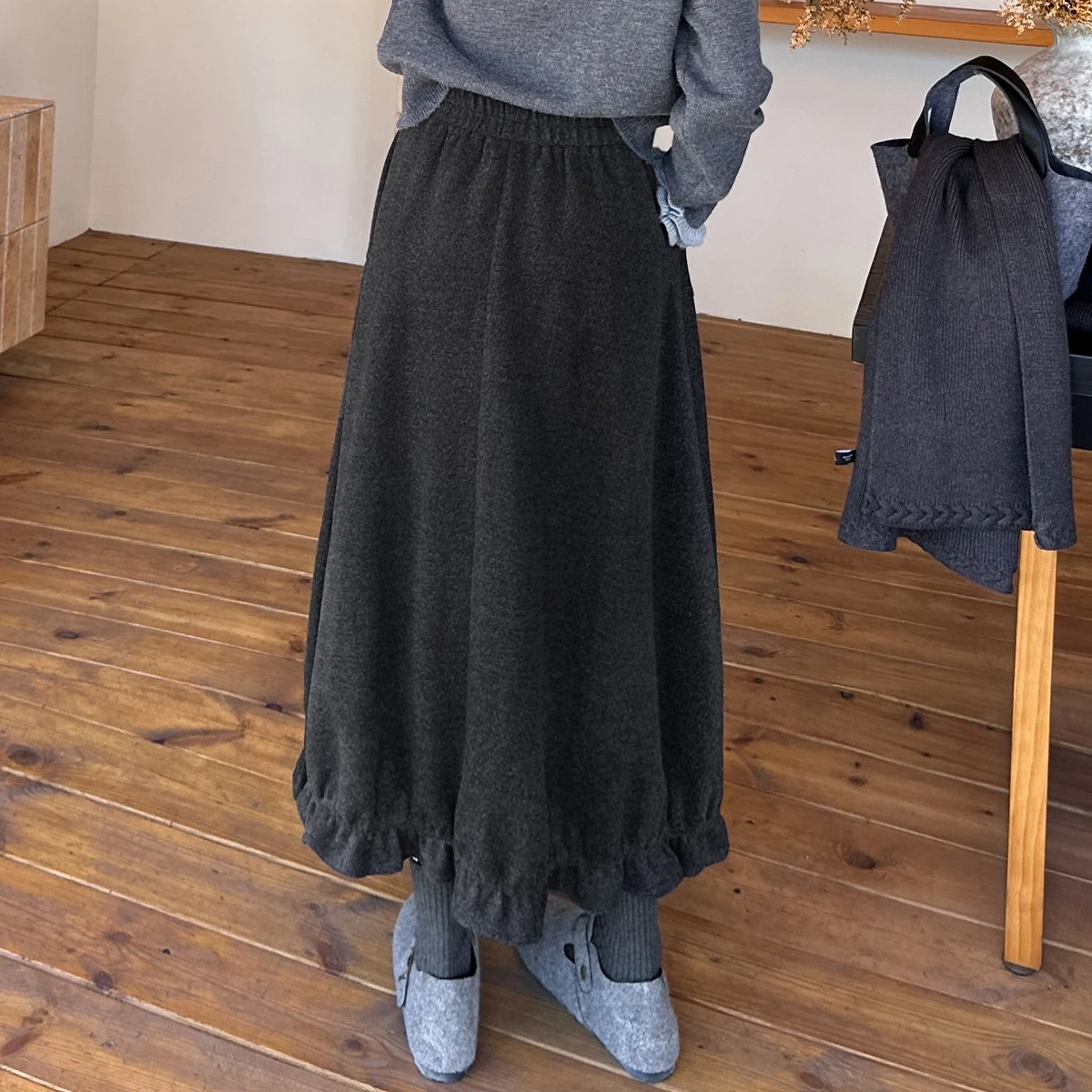 LOUISYAO dulce falda de ramo Vintage 2025 faldas de invierno Ofice Lady moda Premium Senior exquisita falda larga acampanada para mujer