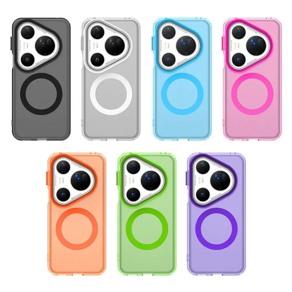 Transparent Candy Colorful Magsafe Magnetic Phone Case for Huawei Pura 80 70 Ultra Pro Mate 60 70 Pro +Nova 13 12 Protect Cover