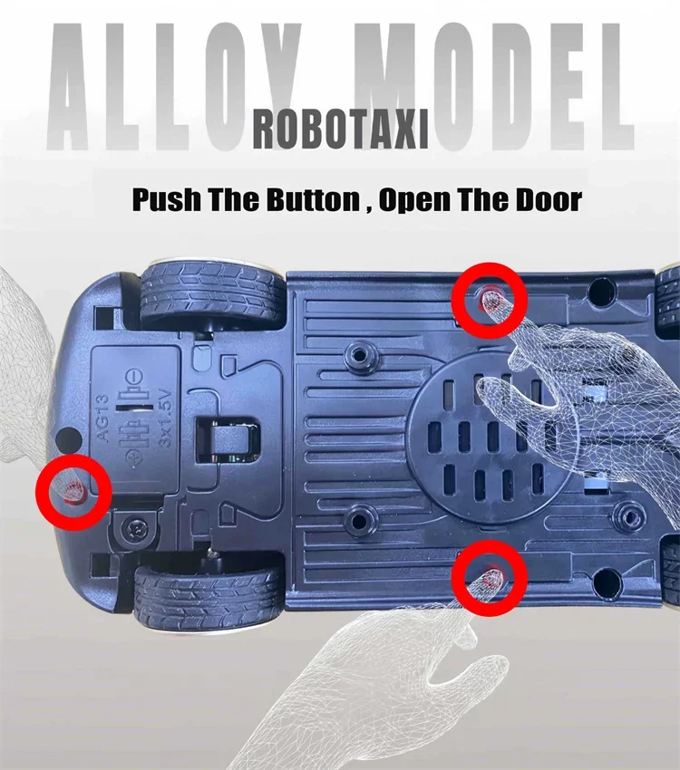 Para 1: 32 simulação robotaxi modelo de carro de brinquedo veículos fundidos carros de metal decoração puxar para trás som e luz menino educação presente