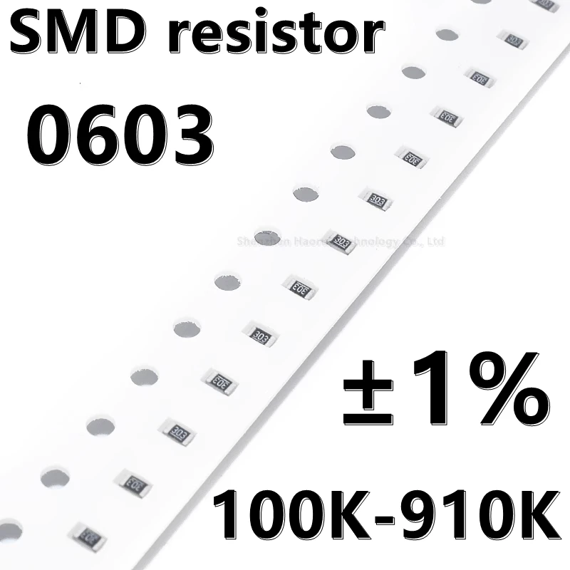 Smd抵抗器0603 1%, 100個,100個,110 120 130 150 180 200 220 240 270 k 300 k 360 k 390 k 430 k 470 k 510k 560k 620k 680k