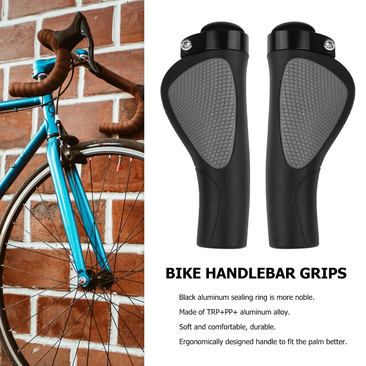 

1 Pair Bike Handle Cover Ergonomic Non-Slip Wear Resistant Rubber Handlebar Grips Cycling Comfort Accessory Cycle Handlebar