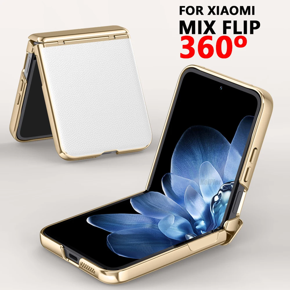 

Luxury Case for Xiaomi Mix Flip Official 2024 NEW Shockproof Back Cover Hinge Folding Glass film Skin Plating Capa