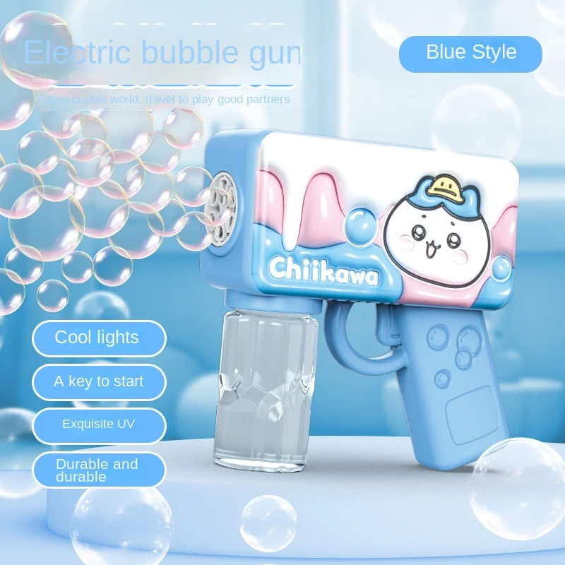 Nowy Elektryczny Pistolet do Baniek Mydlanych 3D Stitch, Kreskówkowa Zabawka dla Dzieci, Automatyczna Maszyna do Baniek z Podświetleniem, Gry na Zewnątrz, Prezent dla Dzieci