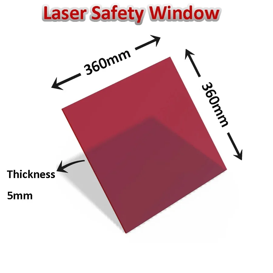 

Laser Windows Safety Protective Acrylic Sheet Viewing Window OD5+ 190-540nm 900-2000nm Lasers Protection with Size 360x360x5mm