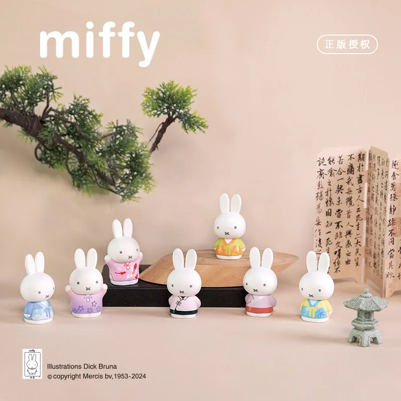 Оригинальная серия Miffy в старинном стиле: мини-фигурки аниме милые кроличьи куклы загадочная коробка украшение для стола коллекция подарки девочек