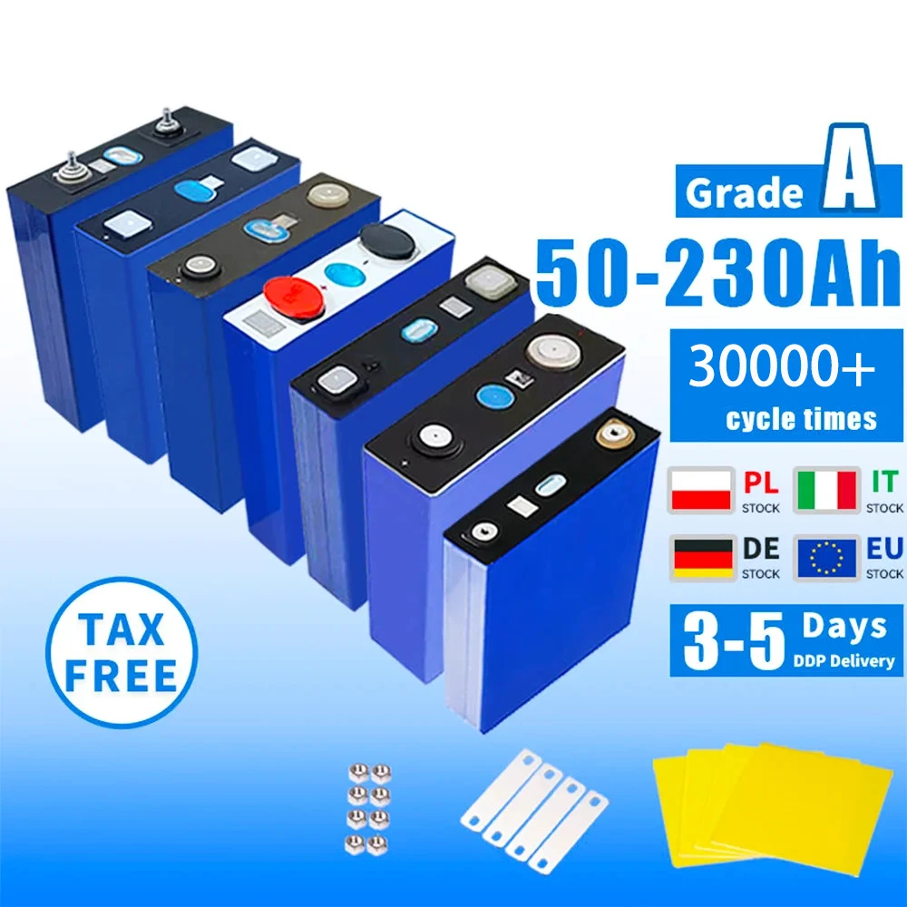 3.2v 52Ah 102Ah 200Ah House System Car Lifepo4 Packs Solar Lithium Energy Storage Battery Lithium Ion Batteries