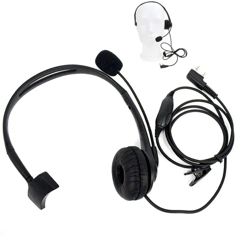 Two-way Radio Headset With Microphone For Walkie Talkie Microphone 2 Pin PTT Headphone Headset For Baofeng