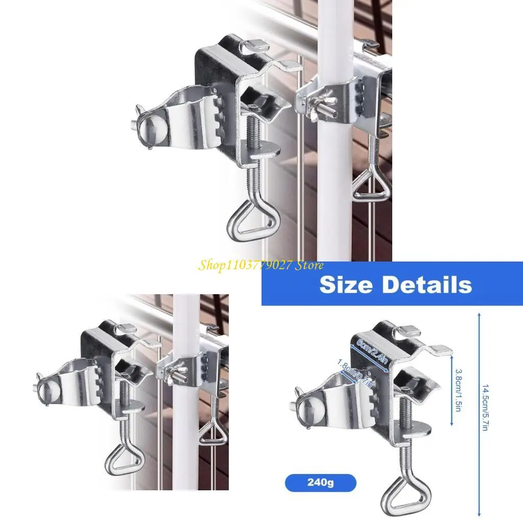 

C4DF Adjustable Umbrella Bracket Holder Clamps Securely On Railings Without Drilling