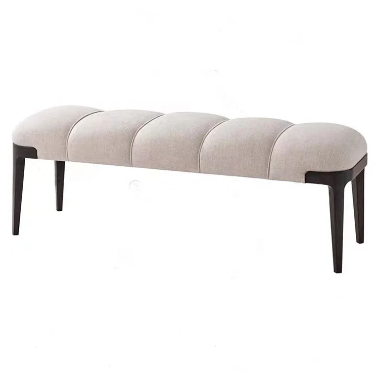 /Hot Selling Contemporary Living Room Furniture Wooden Upholstered Long Leather Ottoman Bench