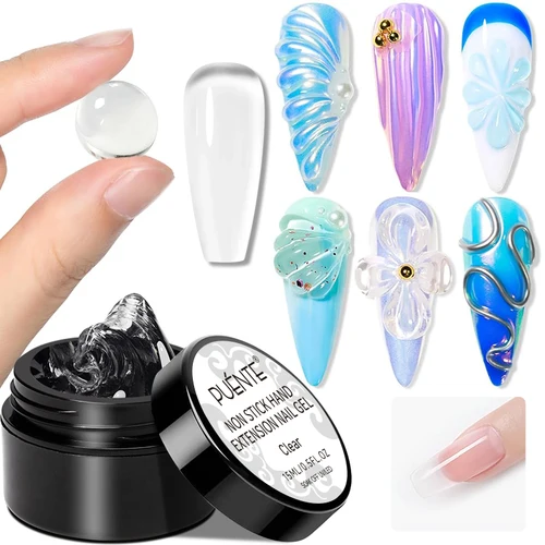 Imagen 1 del producto Extensión de uñas antiadherente de 15ML, esmalte de Gel UV sólido blanco claro y rosa para construcción de uñas, escultura 3D para manicura