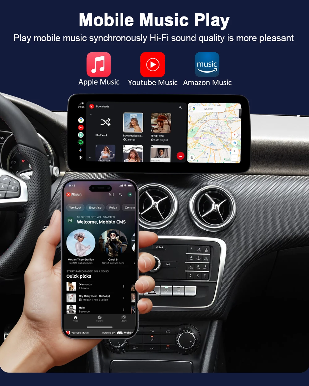 10.25“ Linux Autoradio For Mercedes Benz CLS Class W218 X218 2010-2018 Multimedia Player Wireless Carplay Android Auto BT GPS