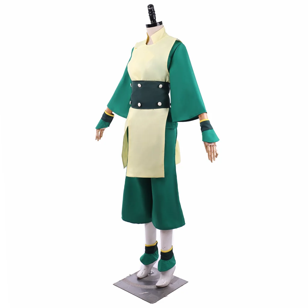 The Last Airbender Toph Beifong Cosplay Costume Girl Green Practice Costume Hat Full Halloween Carnival Night Costume