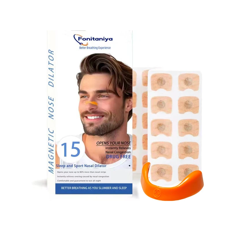 High Elasticity Strong Latex-free Safety Magnetic Nasal Strips Painless Peeling Nose Nasal Strips breathing dilators Starter Kit