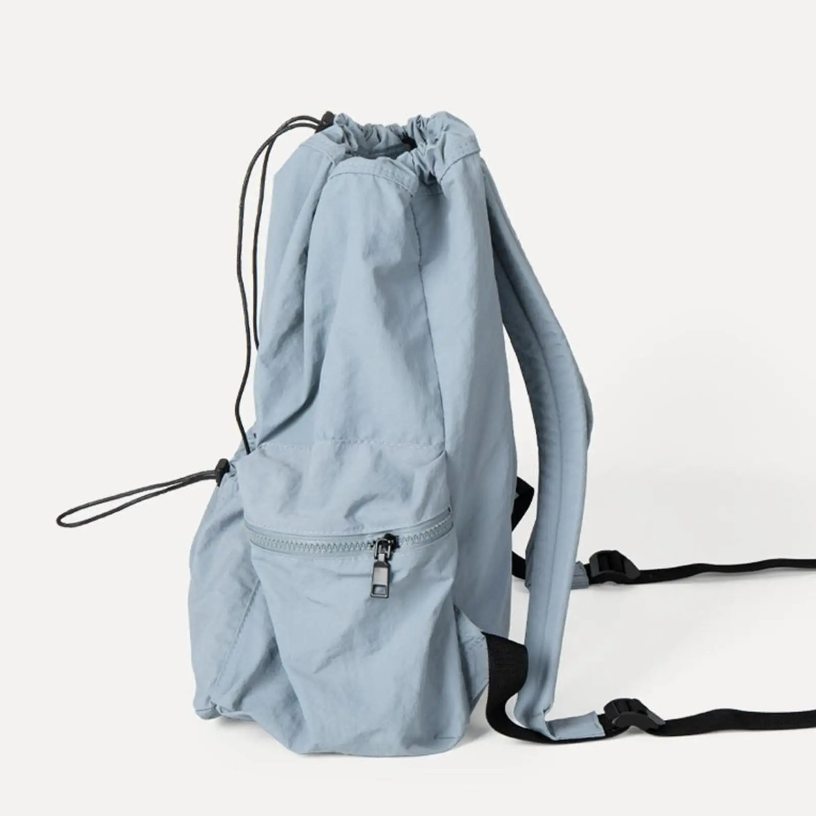 Drawstring Backpack Multiple Pockets Lightweight Versatile Nylon Knapsack Sports Bag for Hiking Fishing Women Men Camping Travel