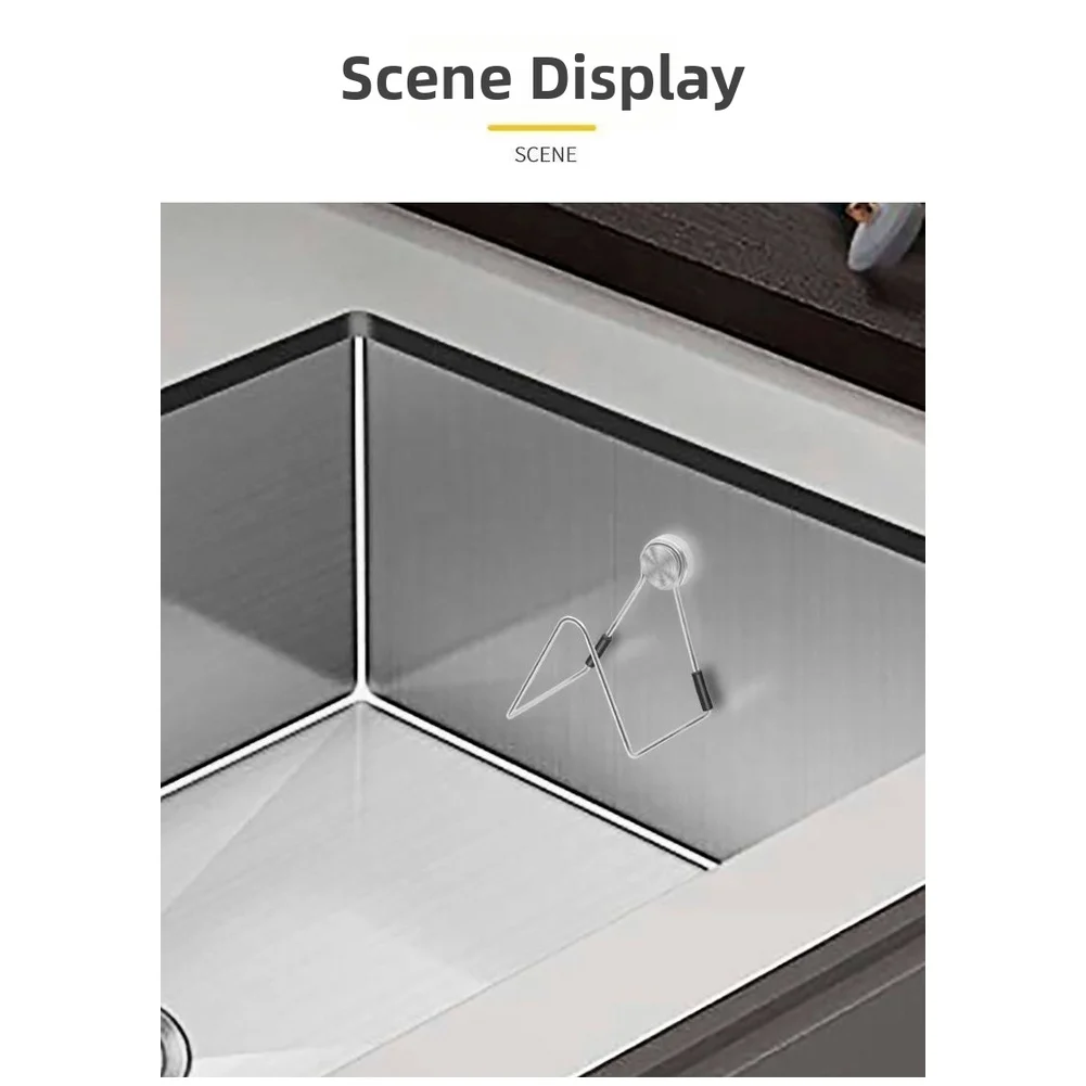 Magnetic Sponge Holder Made of 304 Stainless Steel for Secure Attachment to Stainless Steel Sinks and Appliances