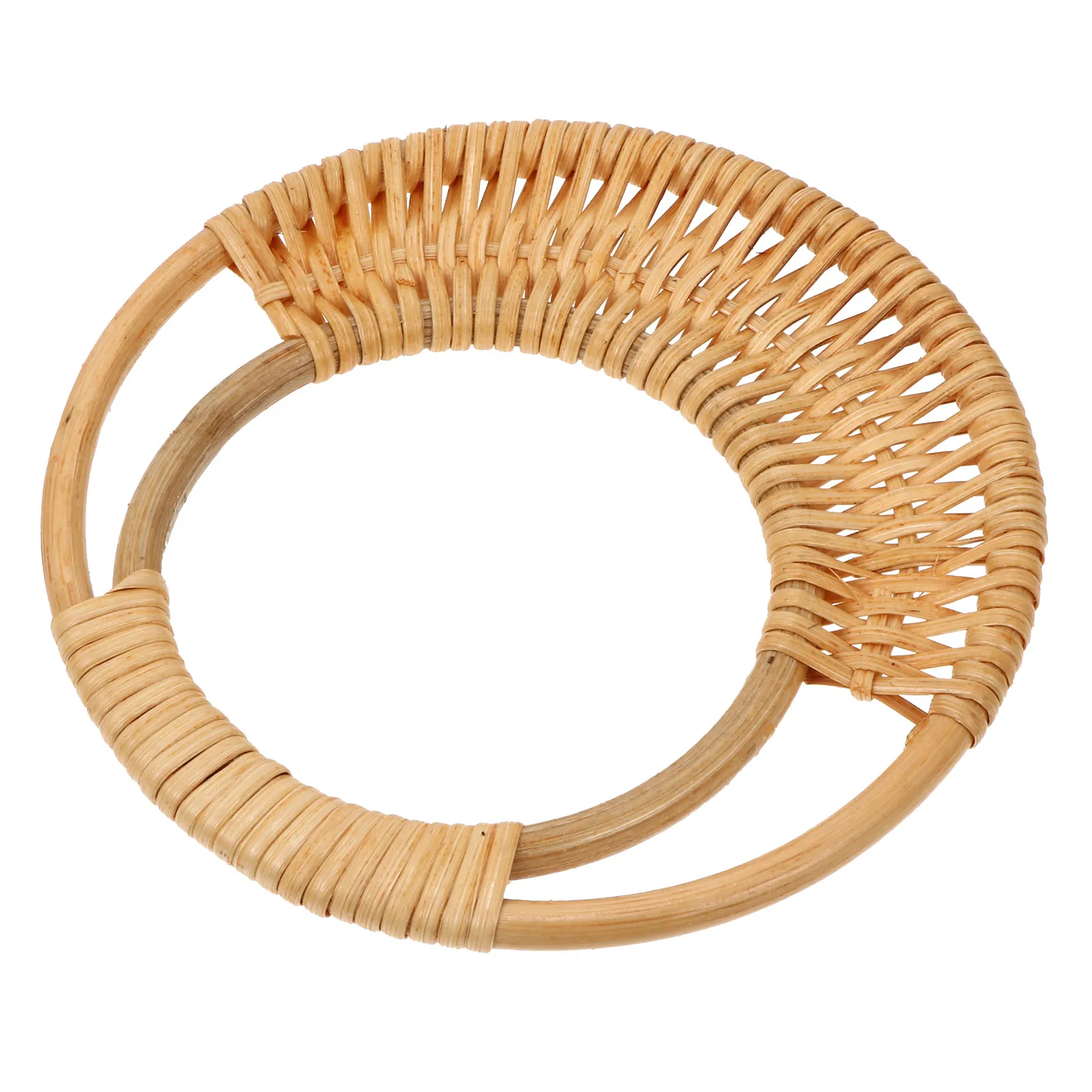 

DIY Bag Handle Bamboo Circle Craft High Color Fastness Replacement for Handbag Making Elegant Carrying Handle Accessory
