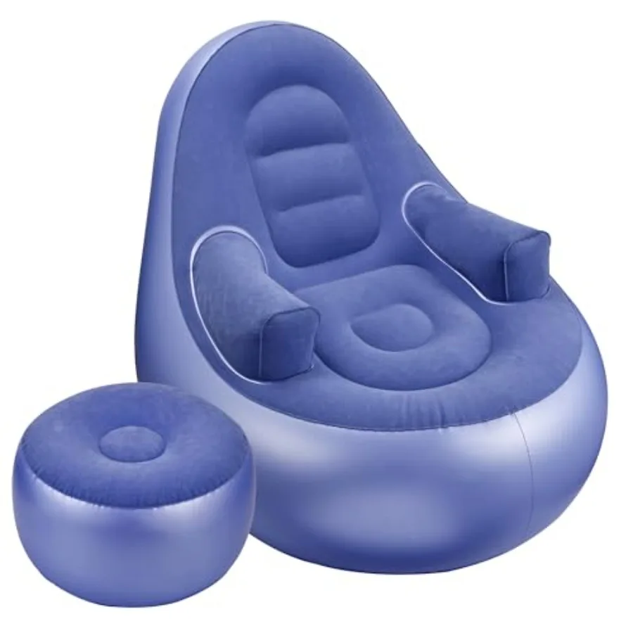 

Надувной диван с подлокотниками и пуфиком, надувное кресло-шезлонг, складное воздушное кресло для взрослых, надувной ленивый диван, идеально подходит для комнат