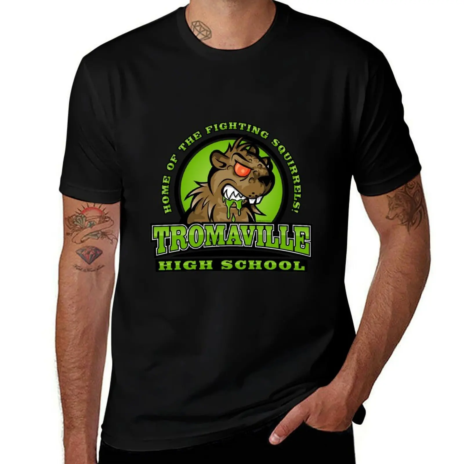 Tromaville Fighting Squirrels T-Shirt Casual Street Style Short Sleeve Tee T-Shirt