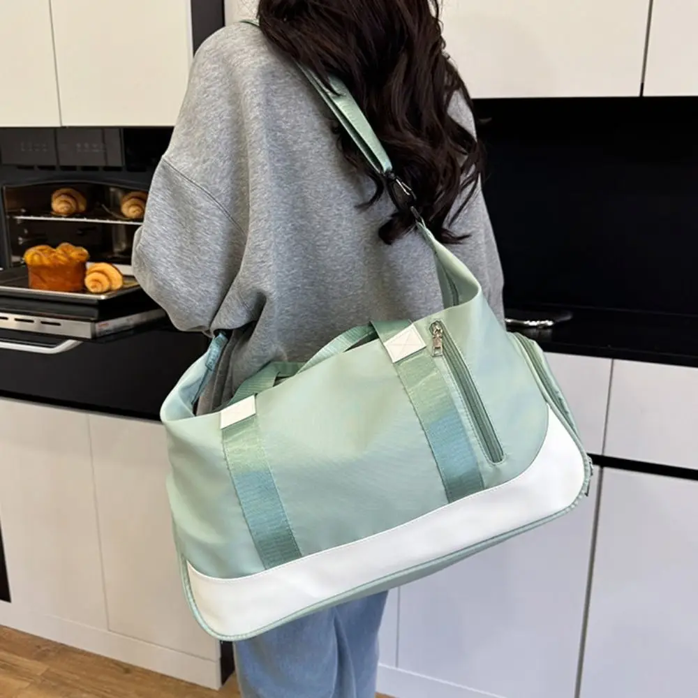 

Сплошной цвет, нейлоновая тренировочная сумка для йоги, многофункциональная водонепроницаемая спортивная сумка для фитнеса, портативная большая вместительная дорожная сумка для спортзала