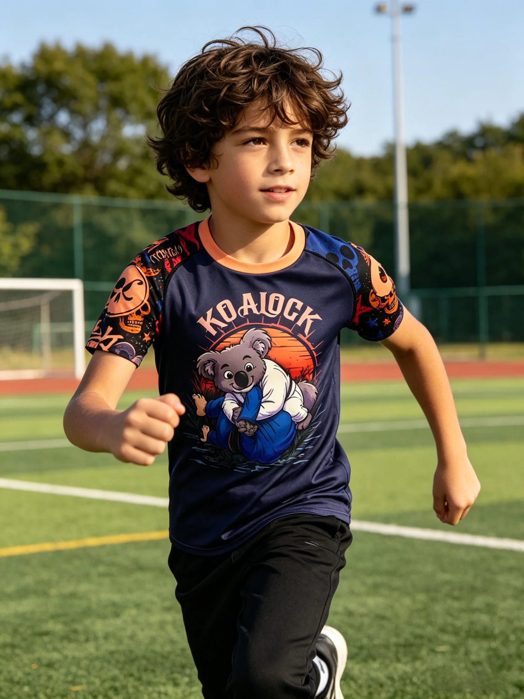 Cody Lundin Kids Boxing Jiu Jitsu Gi MMA Rash Guard Sets Quick Dry Breathable for Running Cycling Fishing Outdoor Sports Wear